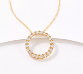Affinity Diamonds Circle Motif Yellow Sterling Silver Necklace